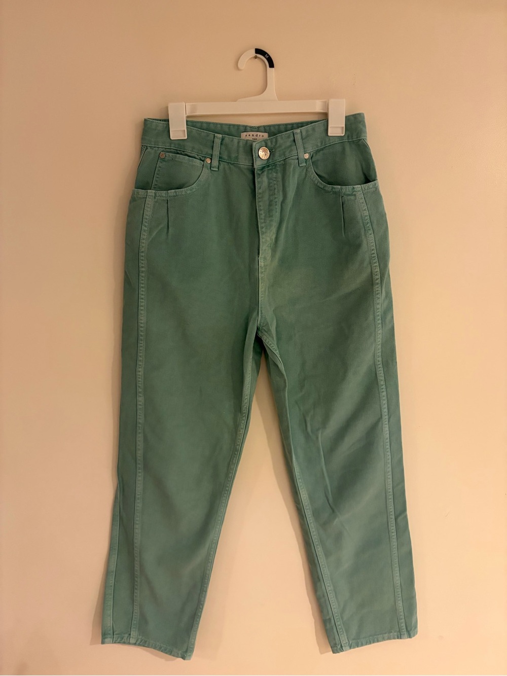 Sandro Mint Green Straight-Leg Women's Jeans Size EUROPEAN 42